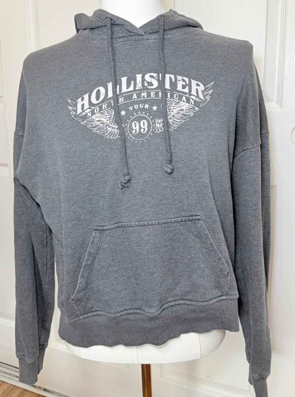 Hollister Men’s Medium Gray Graphic Pullover Hoodie North American Tour 99